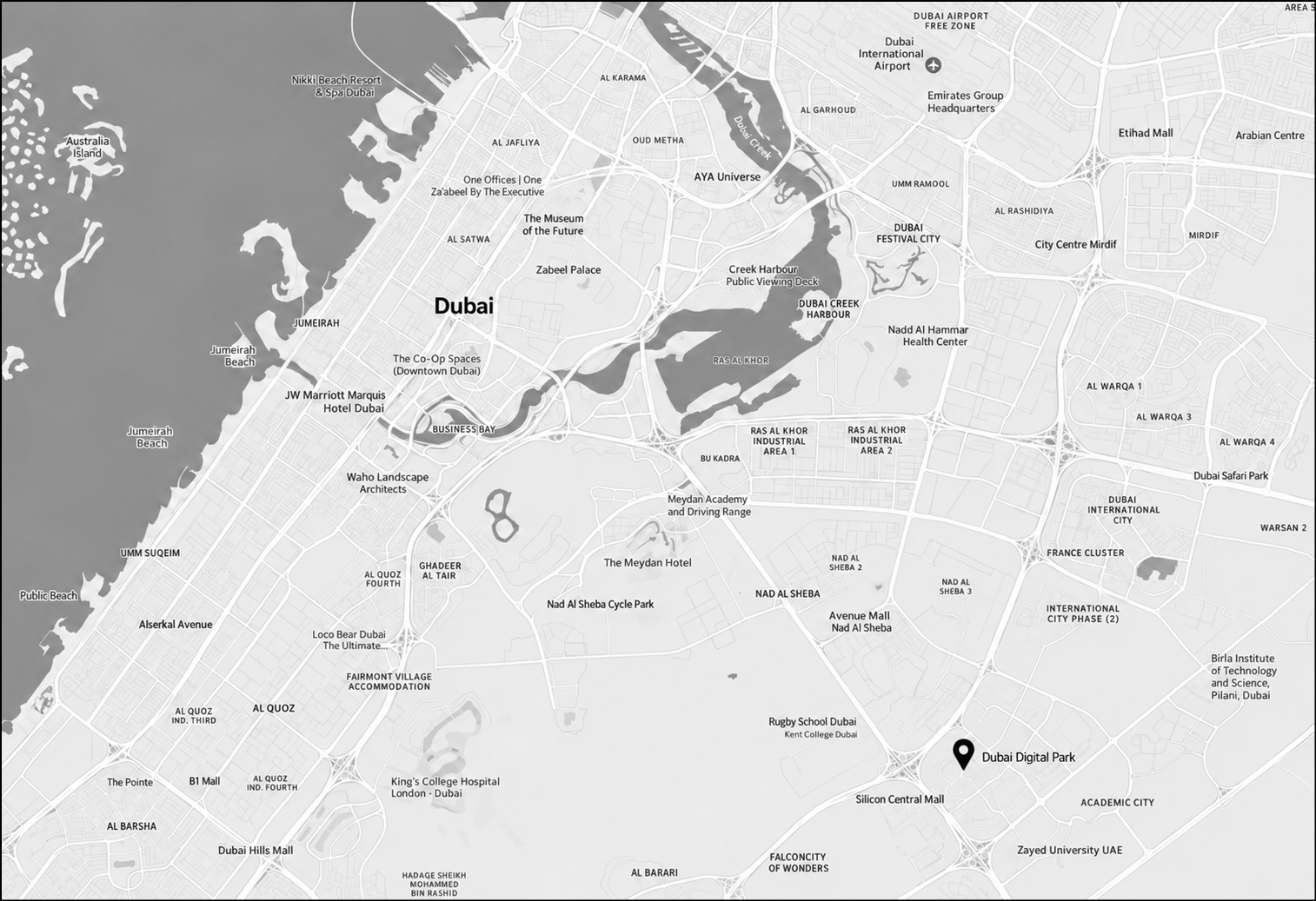 Location plan, Dubai Digital Park, Silicon Oasis